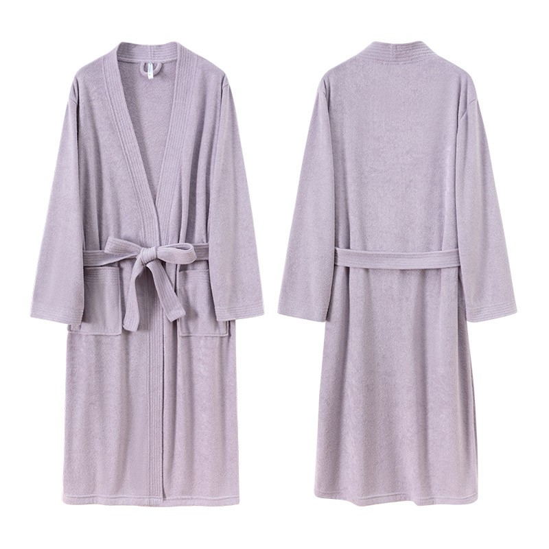 酒店同款浴袍男女士长款情侣四季毛巾料睡袍吸水速干浴衣美容院春