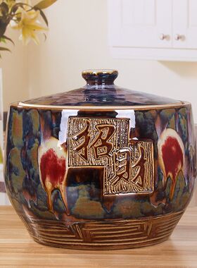 景德镇陶瓷米缸家用10斤30斤50斤防虫装米面桶防潮防霉密封陶瓷缸