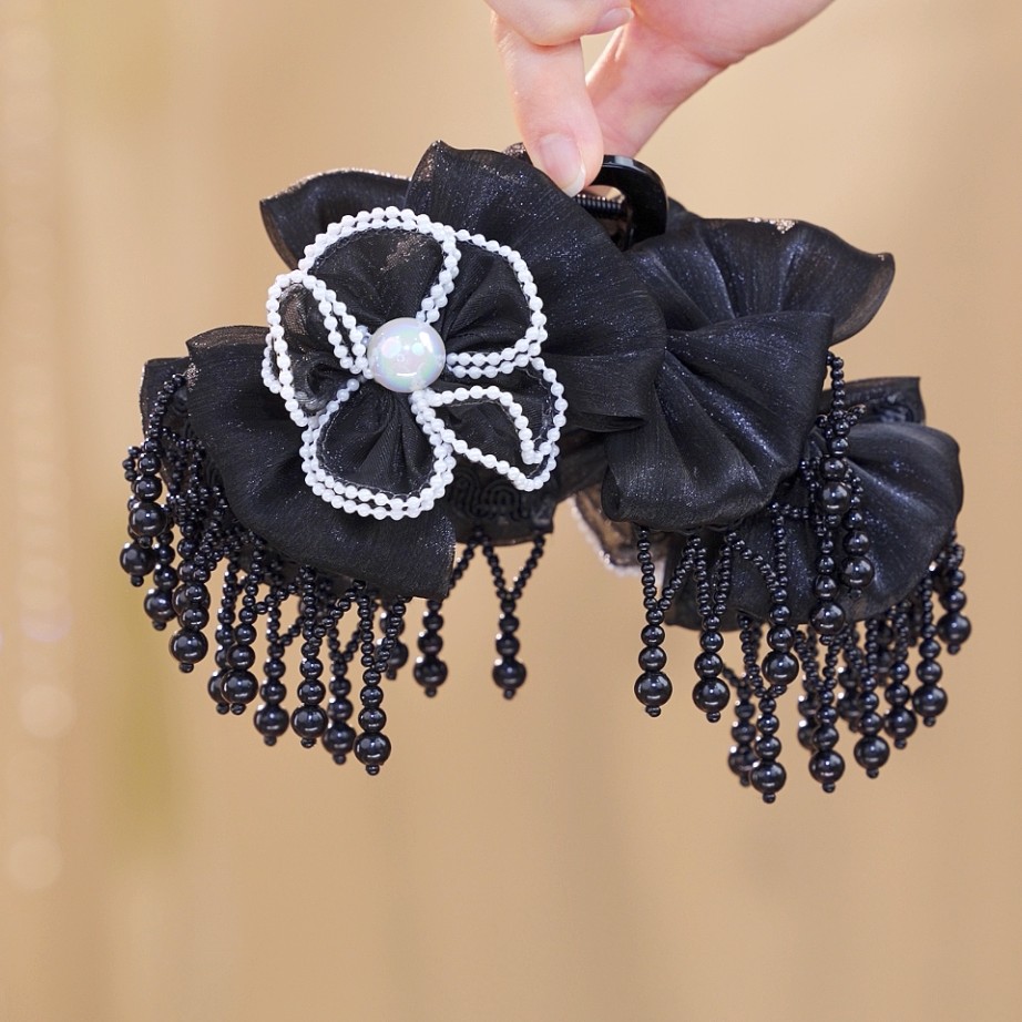 【山茶花】原创新款小众设计师抓夹优雅轻奢高级感发夹鲨鱼夹2537