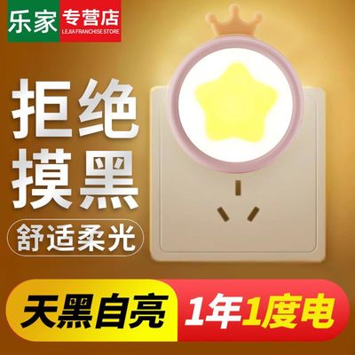 插在插座上的灯小夜灯卧室睡眠灯智能光控感应灯柔光护眼插电节能