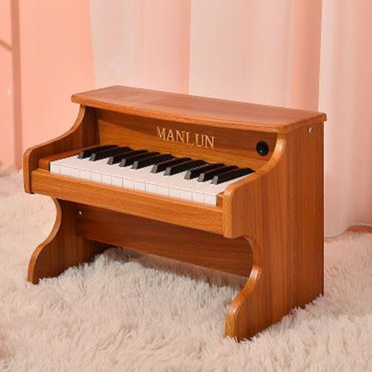 曼伦儿童钢琴男女孩玩具木制宝宝初学启蒙早教迷你电子琴周岁礼物