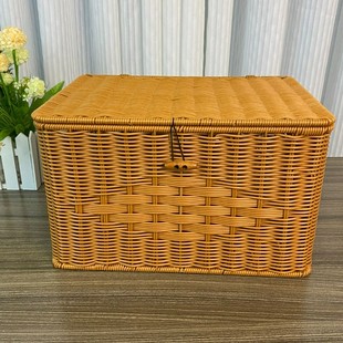 XN3长方形手工藤编收纳箱陈列家用店超市客厅储物编篮通用摆放