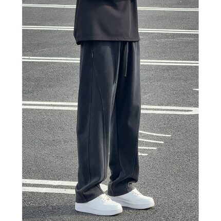 水洗灰做旧重磅卫裤男春秋垂坠感男式慵懒松弛感裤子休闲运动男裤