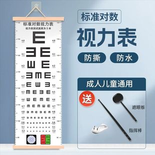 儿童自测视力表国际标准家用对数测眼睛近视E字C挂画图卡通幼儿测