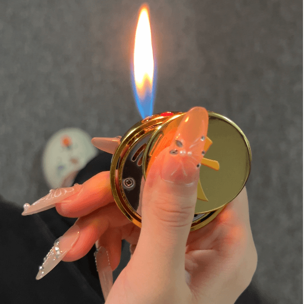 新款个性创意打火机旋转解压时尚炫酷外观实用明火陀螺送男友礼物