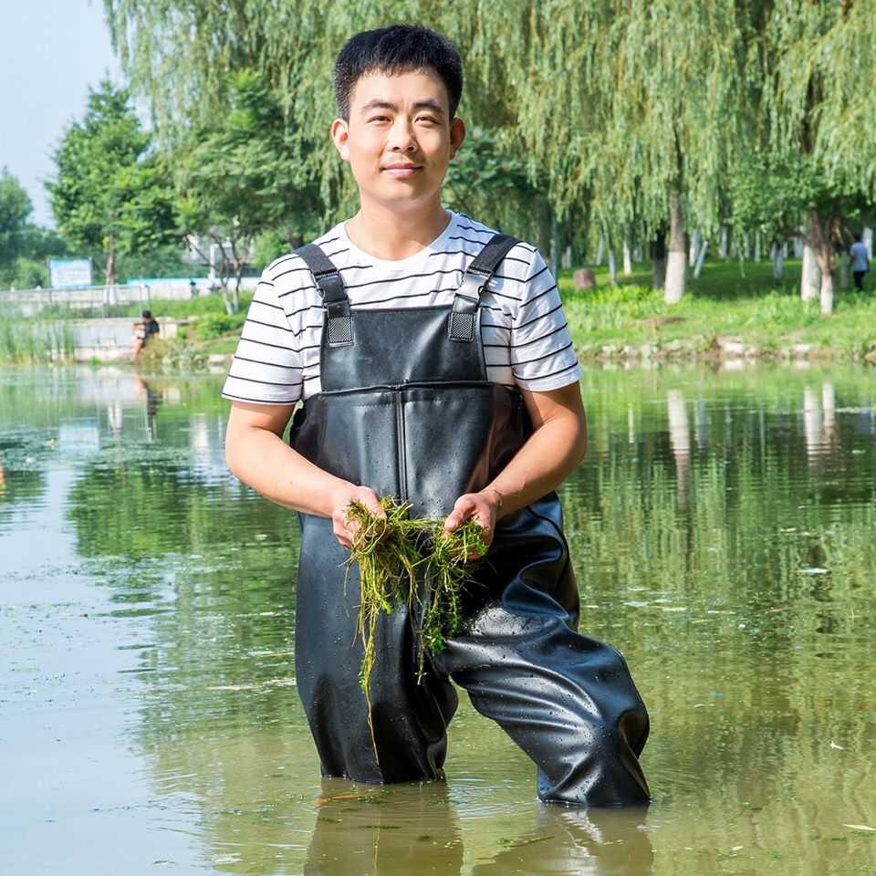 半身下水裤水衩捕鱼裤双胶加厚耐磨水裤防水防滑水叉雨裤