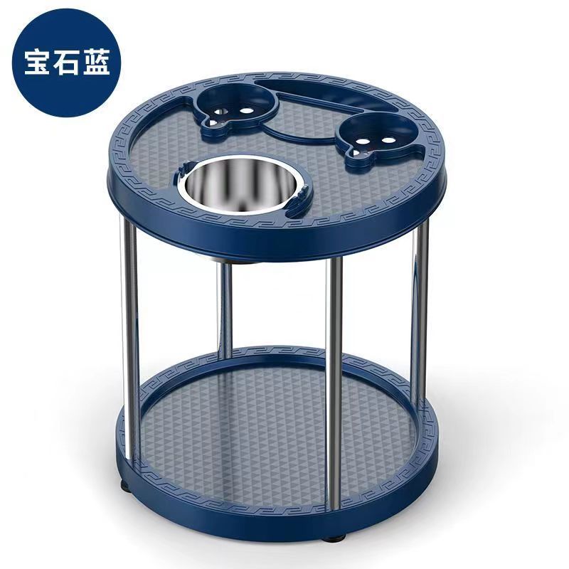 牌室茶水架麻将机茶几塑料茶水架放水杯小茶几烟灰缸茶水置物架茶