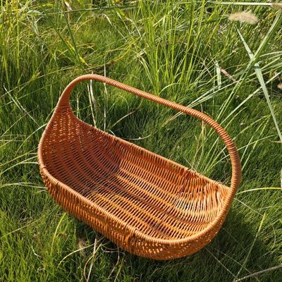 仿藤编织节日水果篮diy礼品手工野餐手提法式花篮网红创意篮收纳