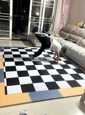 街舞地板垫街舞地垫刷街黑白格bboy练舞垫breakin黑色灰色地垫舞