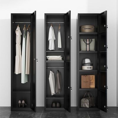 单门更衣柜铁皮柜带锁员工柜健身房浴室储物柜钢制简易办公室衣柜