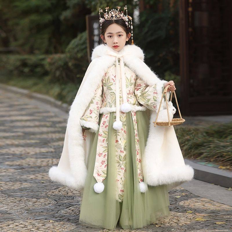 女童汉服披风冬款加绒宝宝加厚超仙中国古装儿童过年唐装拜年冬季,童装/婴儿装/亲子装,汉服,淘宝优惠券,粉丝福利购,淘宝优惠卷