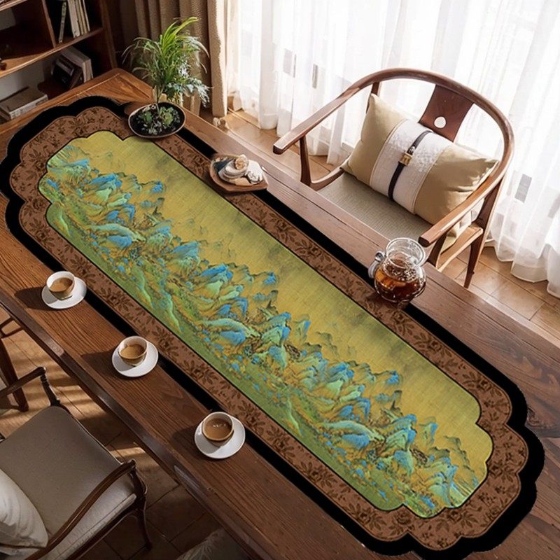 古风茶席硅藻泥吸水茶垫桌垫千里江山图台面沥水垫子山水茶杯垫,居家布艺,茶席,淘宝优惠券,粉丝福利购,淘宝优惠卷