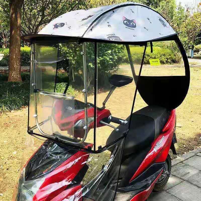 两轮电动车遮雨棚二轮车棚加厚雨棚弯梁车挡雨棚摩托车雨棚蓬电瓶