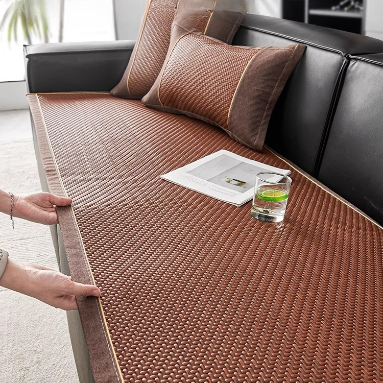 洱峰藤席沙发垫夏季2025新款皮沙发凉席垫固定防滑坐垫子冷感座垫