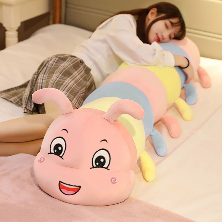 可爱毛毛虫公仔长条抱枕女生玩偶床头靠枕趴趴枕头侧睡夹腿