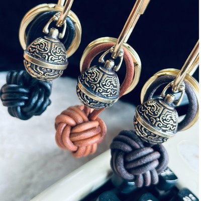 本儿哥的店 钥匙挂手工皮绳挂件铜挂件小鸟太阳鸟