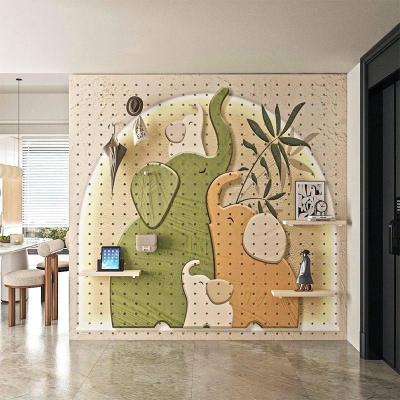 创意家用纯实木洞洞板置物架遮挡玄关入户门墙面挂板收纳装饰定制,收纳整理,收纳洞洞板,淘宝优惠券,粉丝福利购,淘宝优惠卷