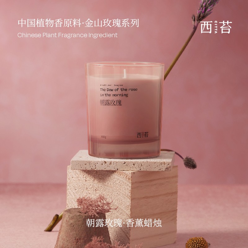CITTA/西苔 金山玫瑰系列 朝露/檀木玫瑰 天然植物香氛蜡烛氛围感