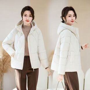 羽绒服女生冬季新款宽松连帽加厚防寒小个子休闲短款外套鸭绒保暖