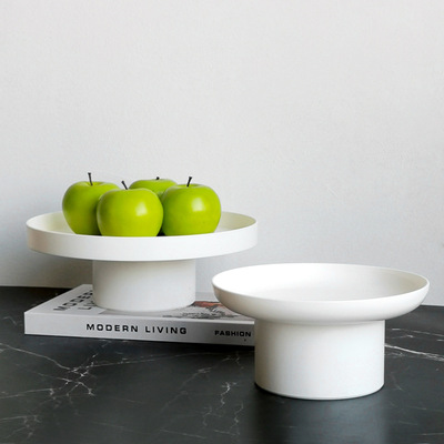 Nordic Plastic Acrylic Round Storage Tray Tea Food Dishes Dr