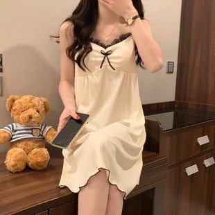 ins风睡裙女带胸垫吊带睡裙可外穿纯欲风 sunny 有胸垫夏季 新款