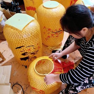 火锅餐饮串串灯笼中式油纸竹编灯笼竹灯笼朱光玉同款灯笼