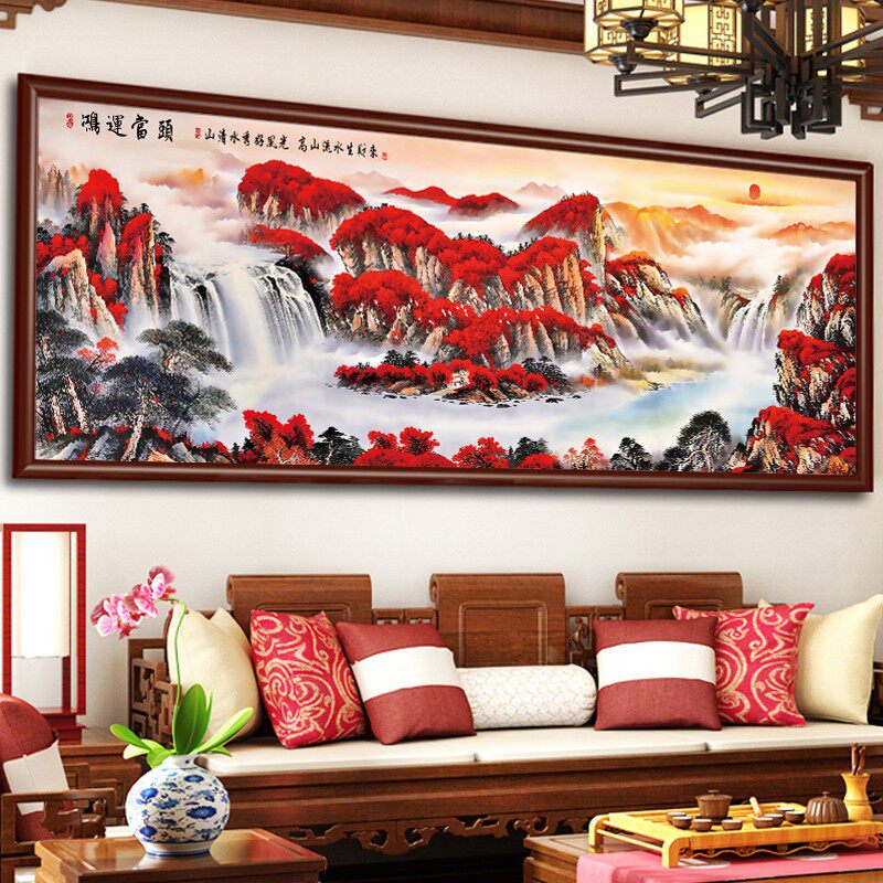 DC/蒂彩【鸿运当头】钻石画客厅书房寓意挂画点贴钻十字绣手工diy