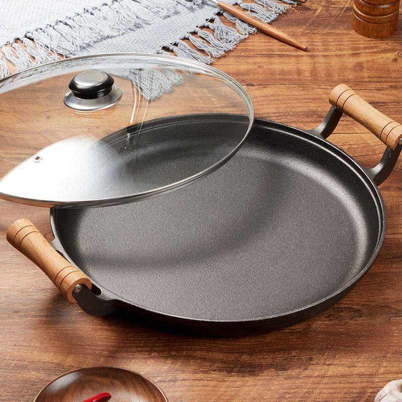 佐优铸铁煎锅加厚家用平底锅煎饼烙饼神器无涂层鏊子煎饼果子工具