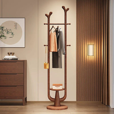 落地卧室挂衣架家用室内全实木衣帽架房间立式衣服架办公室置物架