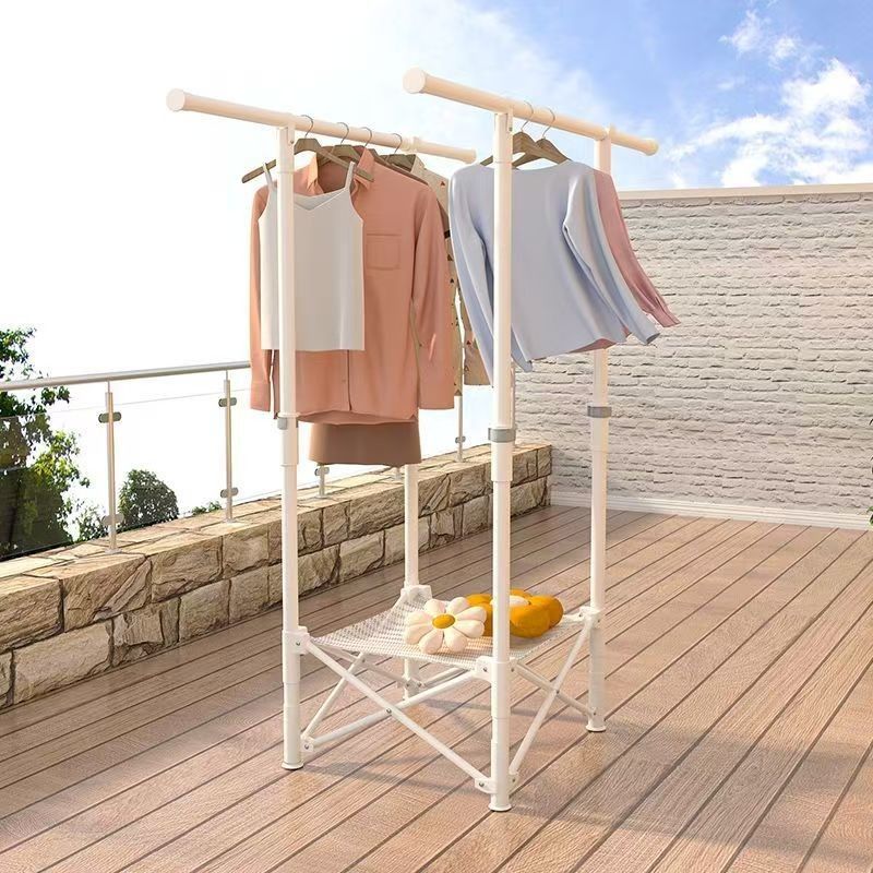 2025新款晾衣架可折叠晾衣架阳台置地晾晒衣架免安装折叠式衣架