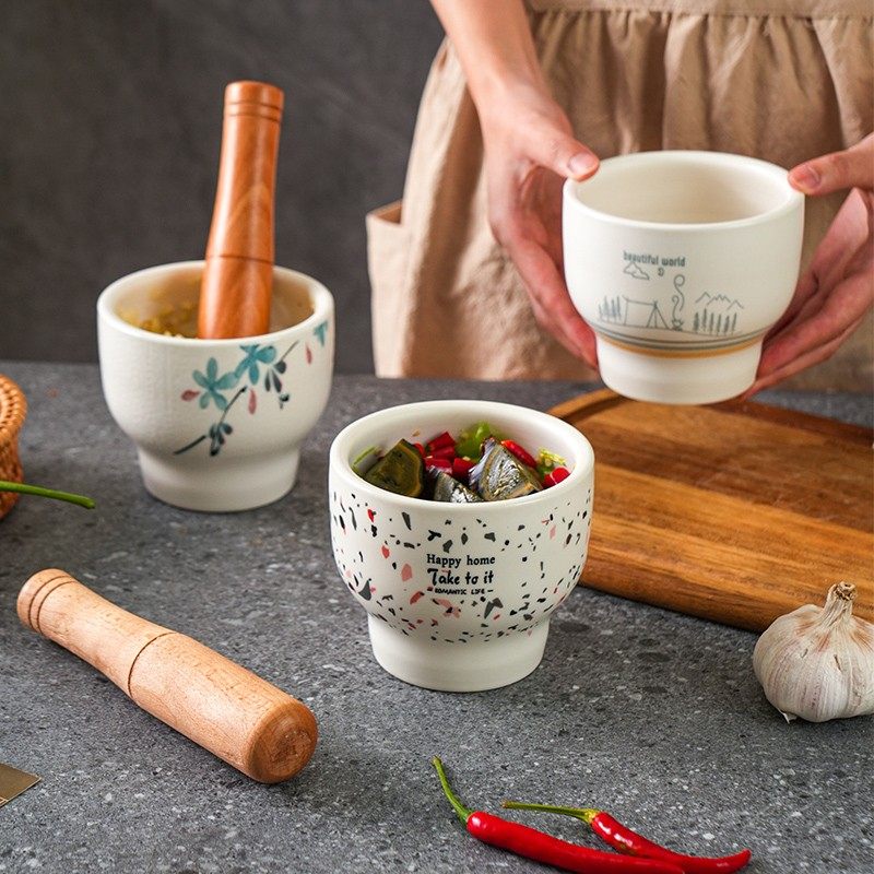舍里陶瓷蒜臼子捣蒜器蒜蓉蒜泥器捣碎家用研磨擂钵石臼手动捣蒜罐,厨房/烹饪用具,剥蒜器/压蒜器,淘宝优惠券,粉丝福利购,淘宝优惠卷