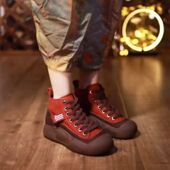 厚底短靴单靴百搭休闲透气运动鞋 韩版 子 新款 板鞋 高帮鞋 女2023秋季