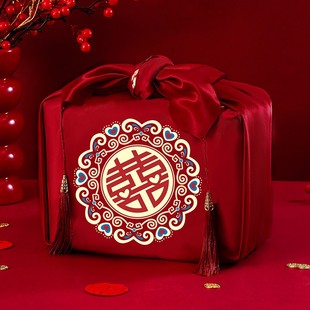 喜盆包裹布新娘红包袱布婚庆用品大全 结婚包袱皮一对女方陪嫁套装