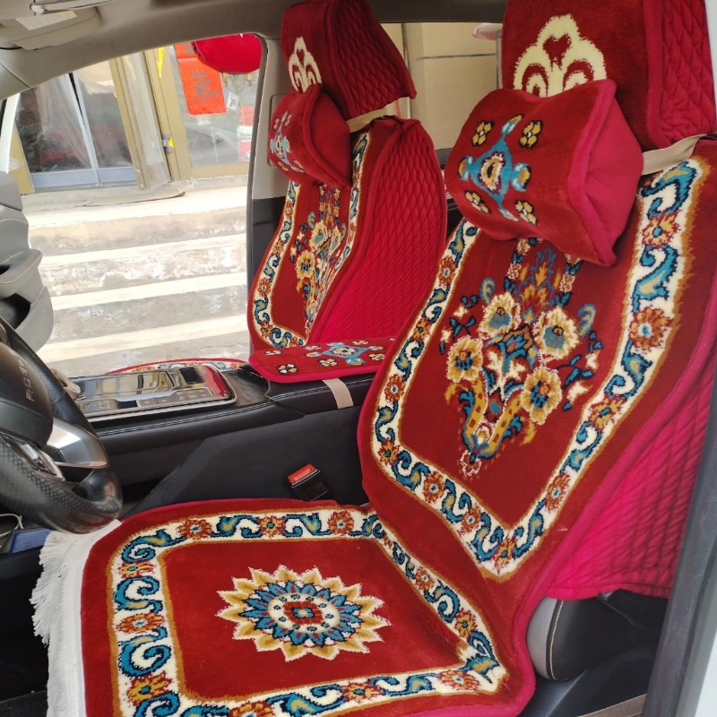 汽车坐垫混纺羊网红毛地毯式升级款短毛绒全包围纯毛女五座车套