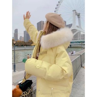 2024年冬季新款奶呼呼棉服女短款高级感超好看棉袄鹅黄色羽绒棉衣