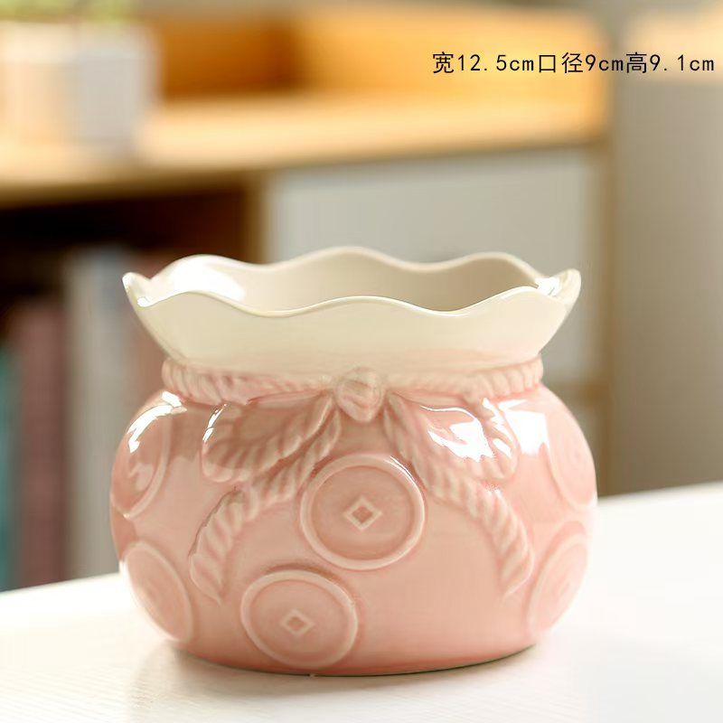 新店开业新品上新高级八方来财布袋花盆陶瓷透气多肉特价清仓包邮