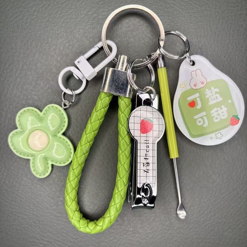 女士防丢钥匙扣卡通可爱钥匙扣少女闺蜜挂件配饰指甲刀书包挖耳勺