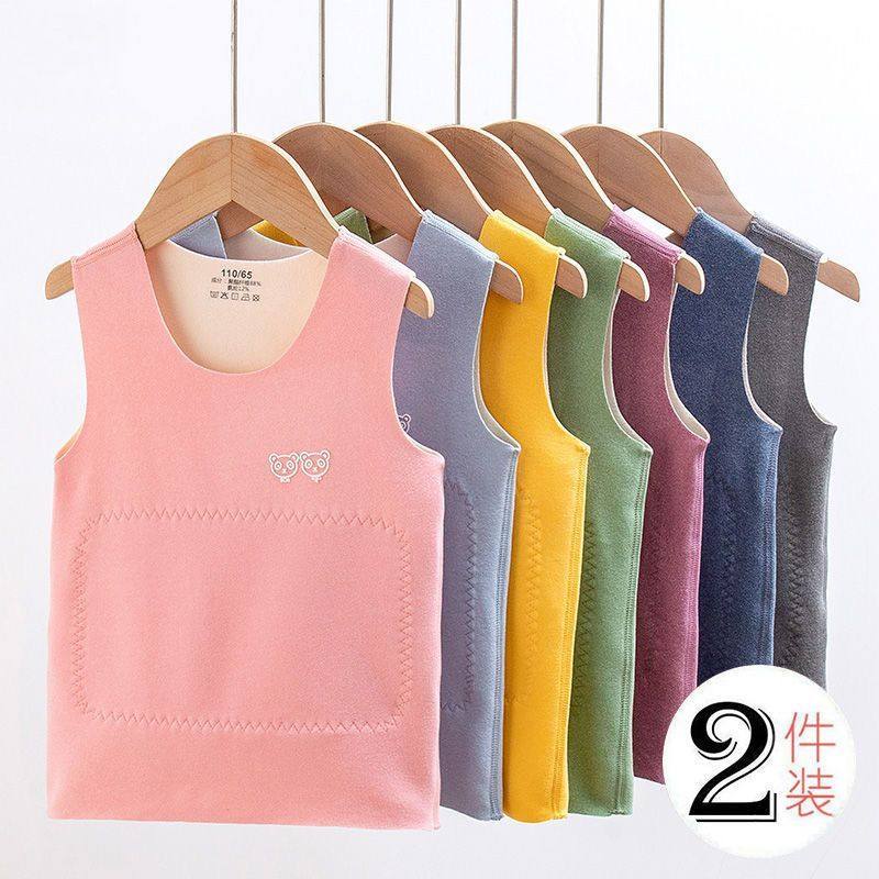 秋冬儿童德绒保暖背心护肚男女童背心吊带男女宝宝内衣上衣