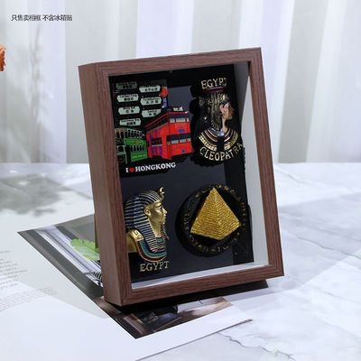 冰箱贴陈列架磁吸徽章收纳盒子磁贴展示架防尘收藏板摆台大容量