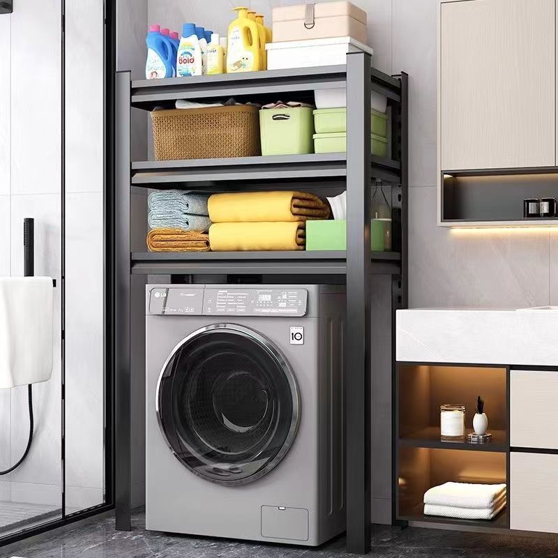 滚筒洗衣机架翻盖上方置物架子阳台浴室收纳家用落地可调节置物架