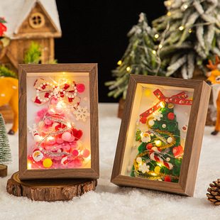 扭扭棒圣诞节圣诞树相框发光diy材料包桌面摆件送闺蜜女友小礼物