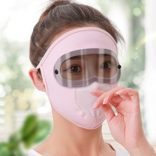 新镜片款面罩冰丝防晒女夏季骑行遮紫外线护全脸防尘透气薄款遮阳