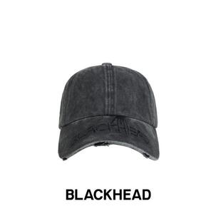 韩国进口BLACKHEAD字母logo刺绣棒球帽子水洗牛仔情侣【专享】