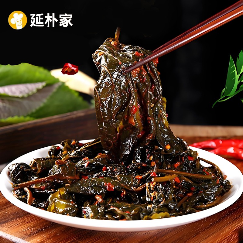 延朴家延边朝鲜族风味苏子叶咸菜延吉香辣苏子叶风味泡菜