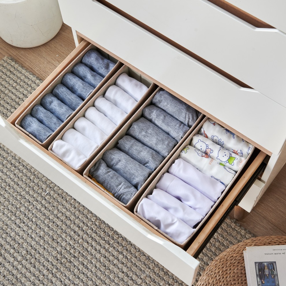 麻吉优品 2024 北欧简易布艺袜子收纳盒抽屉式袜子收纳盒整理箱