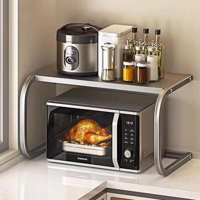 JX厨房置物架微波炉落地家用金属置物架