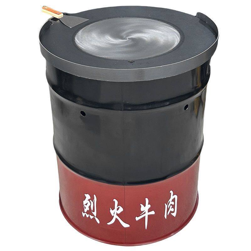 商用烈火牛肉铁板锅设备户外摆摊圆形加厚铁板烧小吃专用铁板烤盘