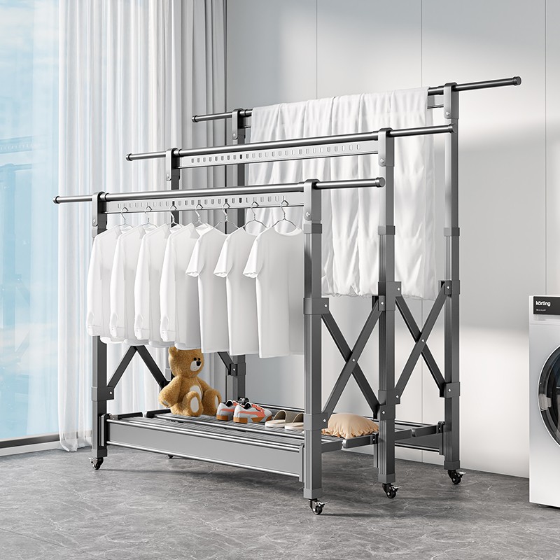 户外阳台可折叠衣架多功能衣架子晒被子晾衣架子折叠落地式晾衣架