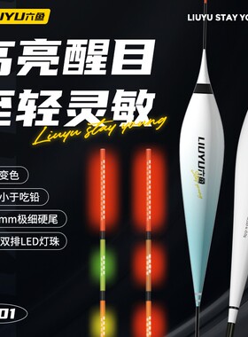 六鱼316极细尾日夜两用咬勾变色亮led醒目电子漂浮漂高灵敏鱼漂