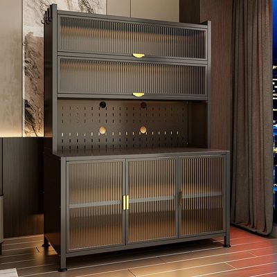 加厚阳台收纳柜子防水防晒钢制储物柜家用靠墙一体落地多层铁皮柜